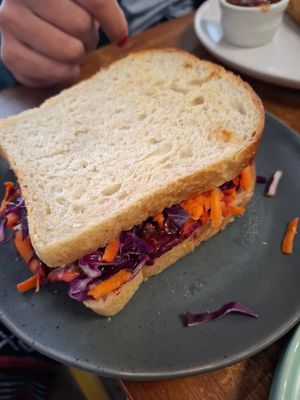 Sauerkraut tofu sandwich at Vitality Kitchen in Tauranga