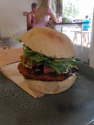 Nourish Burger. at Vitality Kitchen in Tauranga