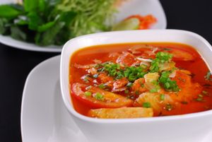 Vegan Vietnamese Meat Rice Vermicelli Soup at Healthy Farm - XVNT Binh Thanh District in Ho Chi Minh City