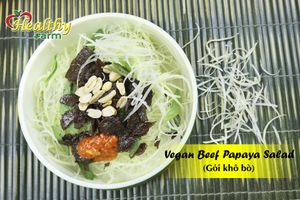 Vegan Beef Papaya Salad at Healthy Farm - XVNT Binh Thanh District in Ho Chi Minh City