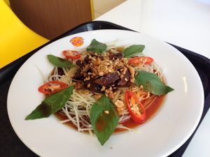 Steak papaya salad (hats off to the texture) at Healthy Farm - XVNT Binh Thanh District in Ho Chi Minh City