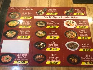 Menu at Healthy Farm - XVNT Binh Thanh District in Ho Chi Minh City