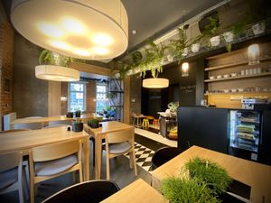 Beautiful modern clean vibe  at Cocina Verde in Krakow