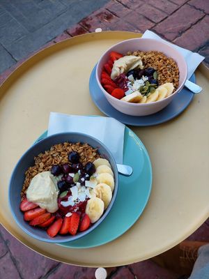 Acai bowl 110 lira including peanut butter at Juicery in Istanbul