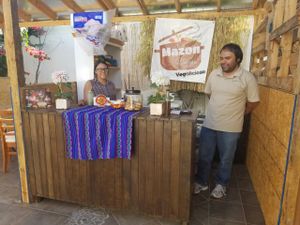 The stand at Mazon Vegano in Tijuana