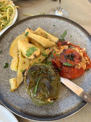 stuffed pepper & tomato   at MIRA in Paros