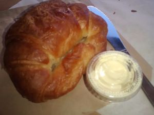 Croissant and 'butter' at Kind Crusts in Glasgow