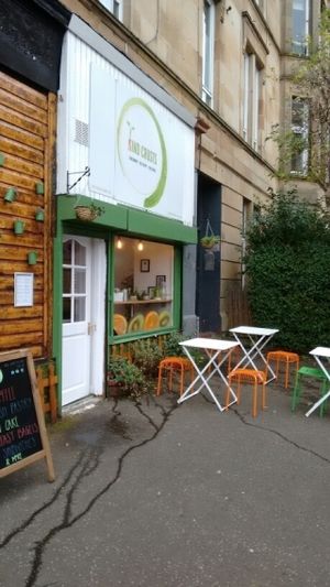 outside at Kind Crusts in Glasgow