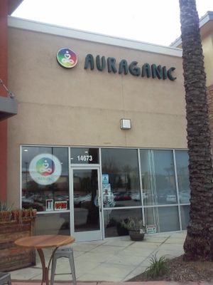 Auraganic is next a yoga studio and near a McDonald's  at Auraganic in Chino