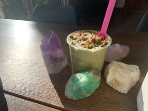 Matcha Coconut Bowl at Auraganic in Chino