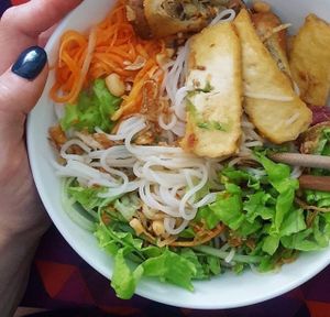 Bun Dau Hu- Vegetarian Rice Noodle Bowl with Tofu & Herbs  at Royal Sai Gon  in Ho Chi Minh City
