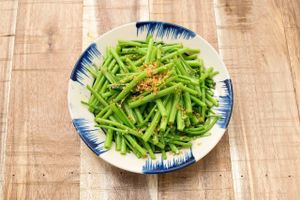 Rau Muong - Morning Glory (Vietnamese Spinache) stir friend with Garlic & Rice only VND50k at Royal Sai Gon  in Ho Chi Minh City