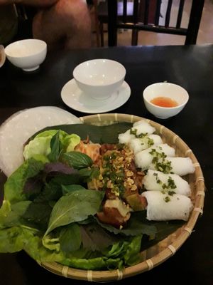 very delicious spring rolls to roll by yourself at Royal Sai Gon  in Ho Chi Minh City