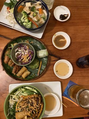 Pho, vegan starter selection and vegan noodle dish. 😍 at Royal Sai Gon  in Ho Chi Minh City