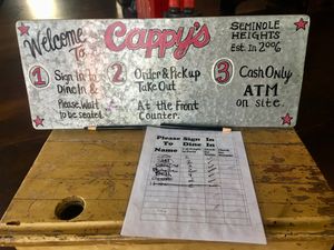 Cappy’s Pizza - Dine in Instructions at Cappy's Pizzeria - Seminole Heights in Tampa