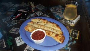 Garlic sticks w/ marinara sauce. at Cappy's Pizzeria - Seminole Heights in Tampa