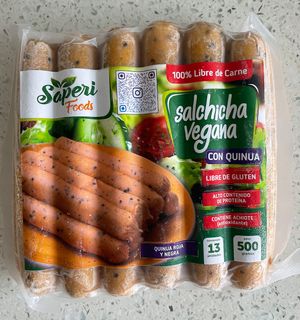 Vegan sausages  at Naturlandia in Lima