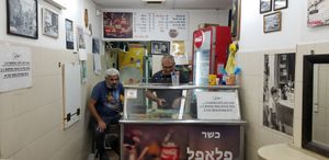Counter at Falafel Banin Johnny in Tel Aviv
