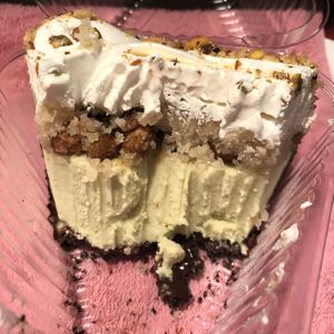 Layers in the Pistachio Baklava Softserve Pie (Vegan)  at Magpies Softserve in Los Angeles