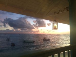 Sunset from Castaways. at Castaways Bar & Grill in Bridgetown