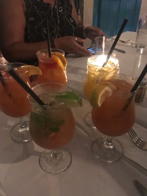 Rum punch and mojitos  at Castaways Bar & Grill in Bridgetown