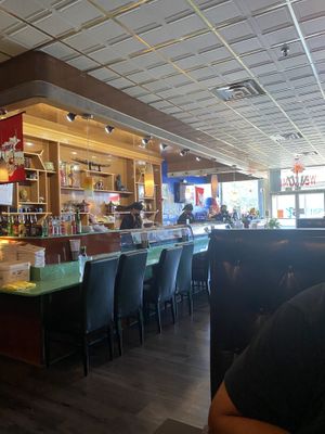 The sushi bar  at Sushi Express in West Haven