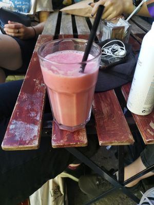 Strawberry smoothie at The Secret Garden in Galway