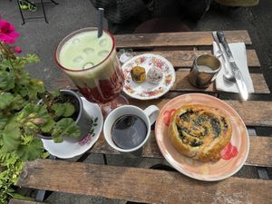 the spread (patstry not vegan)  at The Secret Garden in Galway