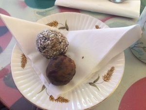Vegan raw balls at The Secret Garden in Galway