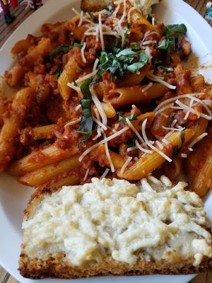 Vegan Bolognese Pasta at Veggie Crust in Somerville