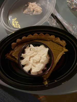 Squash pie with coconut whipped cream. Amazing  at True Food Kitchen - W Ave in Austin