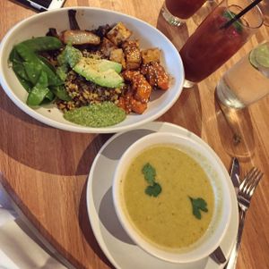 ancient grains bowl and soup on specials  at True Food Kitchen - W Ave in Austin