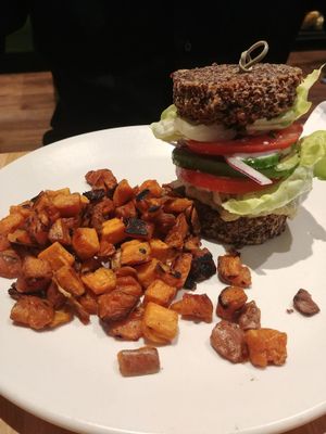 Inside out quinoa burger at True Food Kitchen - W Ave in Austin