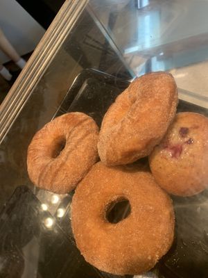 Cinnamon doughnuts are vegan at Metro Bakery and Cafe in Mount Gambier