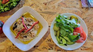 Mushroom walnut hummus (Vegan requested) at Rokka in Antalya