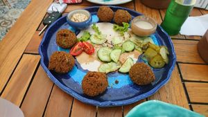 falafel plate (half eaten :)  at Rokka in Antalya
