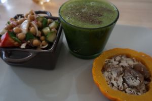 Dishes of the day at Green Rainbow in Paris