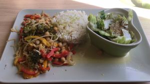 Chickpea curry  at Green Rainbow in Paris