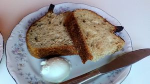 Bread side at Commissary! New Paltz. August 2021. Vegan butter. at Lagusta's Luscious Cafe in New Paltz