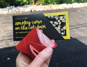 Corn on the cob chocolate bar and a mini box of assorted chocolates at Lagusta's Luscious Cafe in New Paltz