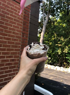 Mint chocolate cookie milkshake at Lagusta's Luscious Cafe in New Paltz