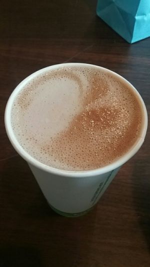 Latte with Cashew Milk at Lagusta's Luscious Cafe in New Paltz