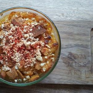 Their baked vegan mac and cheese.... soooooo delicious!!! at Lagusta's Luscious Cafe in New Paltz