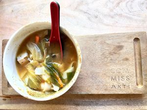 The Breakfast soup was yumm?  at Lagusta's Luscious Cafe in New Paltz