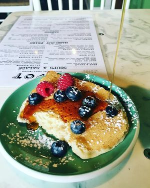 vegan pancake at Arsaga's at the Depot in Fayetteville