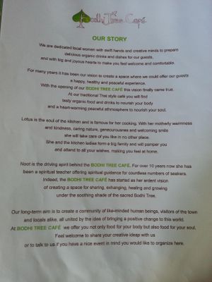 Our Story at Bodhi Tree Cafe in Chiang Mai