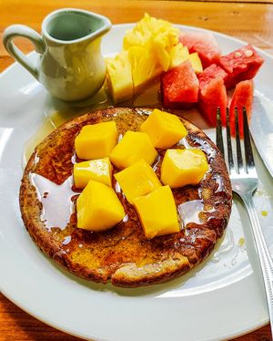 Mixed Fruit Pancake. at Bodhi Tree Cafe in Chiang Mai