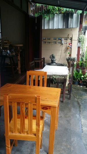 outside seating at Bodhi Tree Cafe in Chiang Mai