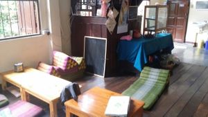 inside seating at Bodhi Tree Cafe in Chiang Mai