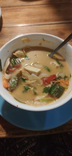 Tom yum at Bodhi Tree Cafe in Chiang Mai